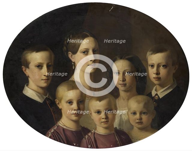 Portrait of the Oldenburg Children, 1853. Creator: Vital Jean De Gronckel.
