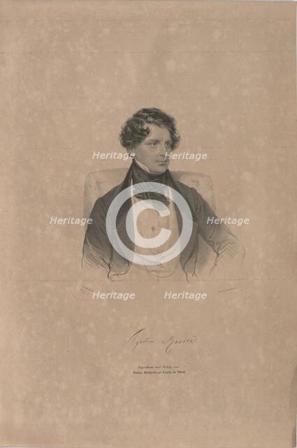 Portrait of the opera singer Agostino Rovere (1804-1865) , 1839. Creator: Kriehuber, Josef (1800-1876).