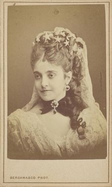 Portrait of the opera singer Adelina Patti (1843-1919), 1870-1875. Creator: Bergamasco, Charles (Karl) (1830-1896)