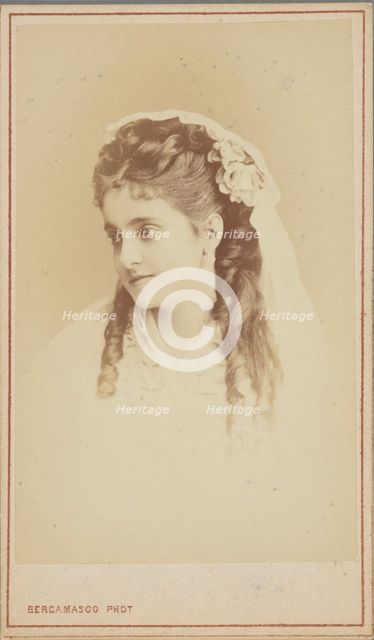 Portrait of the opera singer Adelina Patti (1843-1919), 1870-1875. Creator: Bergamasco, Charles (Karl) (1830-1896).