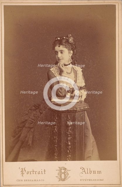 Portrait of the opera singer Adelina Patti (1843-1919), 1870-1875. Creator: Bergamasco, Charles (Karl) (1830-1896).