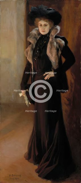 Portrait of the opera singer Aino Ackté (1876-1944), 1901. Creator: Edelfelt, Albert Gustaf Aristides (1854-1905).