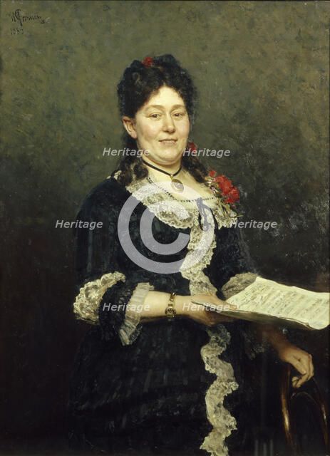 Portrait of the opera singer Alexandra Molas (1845-1929), 1883. Artist: Repin, Ilya Yefimovich (1844-1930)