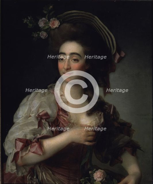 Portrait of the opera singer Anna Davia Bernucci, 1782. Artist: Levitsky, Dmitri Grigorievich (1735-1822)