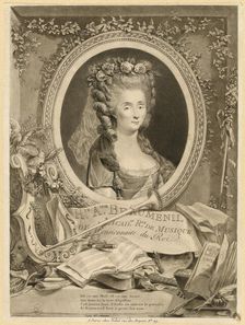 Portrait of the opera singer and composer Mademoiselle Beaumesnil, 2nd Half of the 18th cen. Creator: Vidal, Gérard (1742-1801)