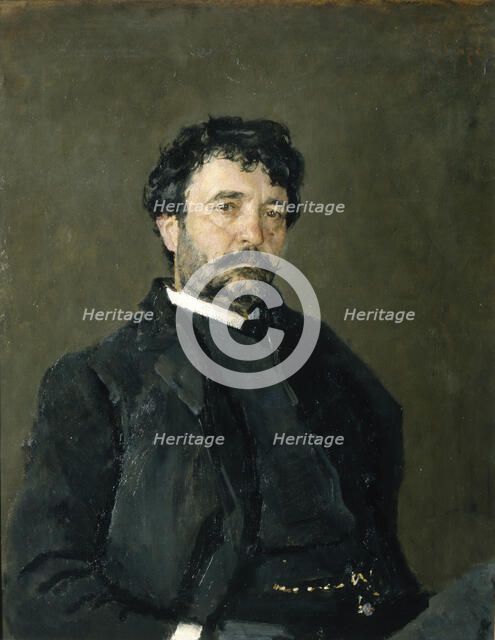 Portrait of the opera singer Angelo Masini (1844-1926), 1890. Artist: Serov, Valentin Alexandrovich (1865-1911)