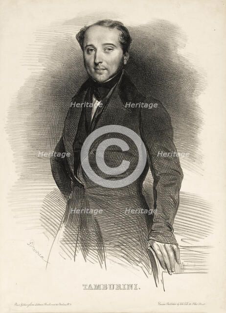 Portrait of the opera singer Antonio Tamburini (1800-1876), 1833. Creator: Devéria, Achille (1800-1857).