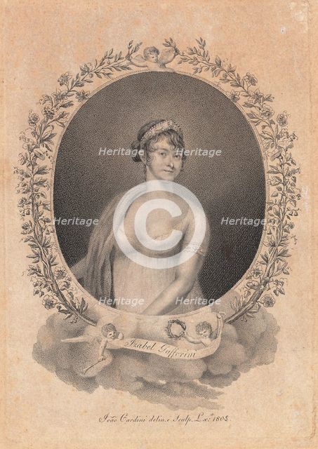 Portrait of the opera singer Elisabetta Gafforini (1777-1847), 1805. Creator: Cardini, João (active 1804-1825).