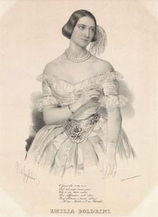 Portrait of the opera singer Emilia Boldrini, 1842. Creator: Guglielmi, Pedro Augusto (1811-1854)