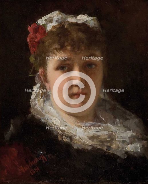 Portrait of the opera singer Félia Litvinne (1860-1936), 1881. Artist: Harlamov, Alexei Alexeyevich (1840-1922)