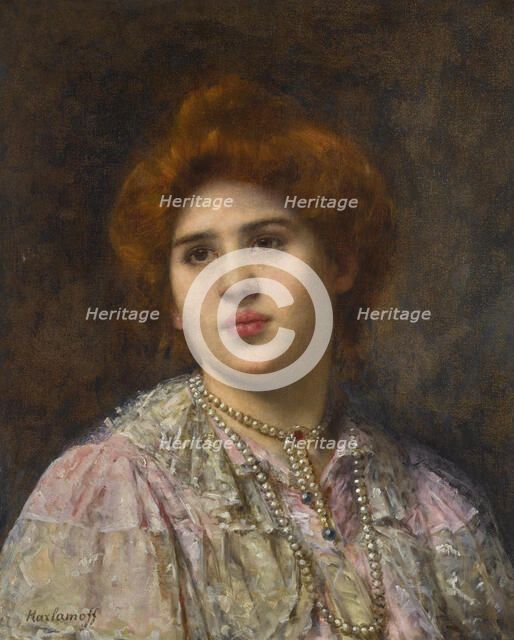 Portrait of the opera singer Félia Litvinne (1860-1936). Creator: Harlamov (Harlamoff), Alexei Alexeyevich (1840-1922).