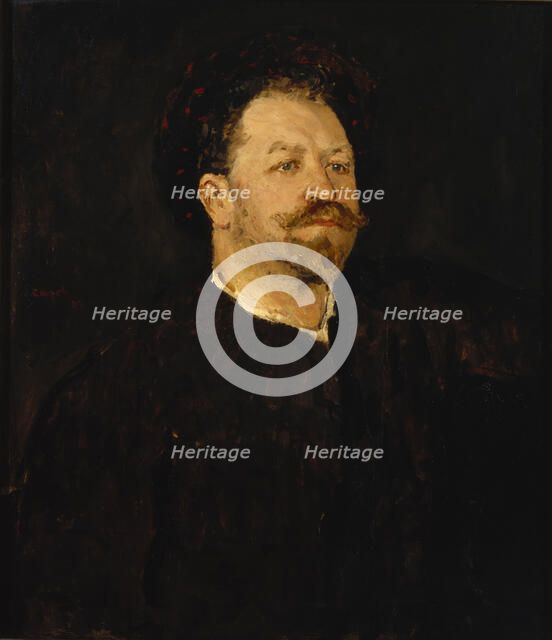 Portrait of the opera singer Francesco Tamagno (1850-1905), 1891-1892. Artist: Serov, Valentin Alexandrovich (1865-1911)