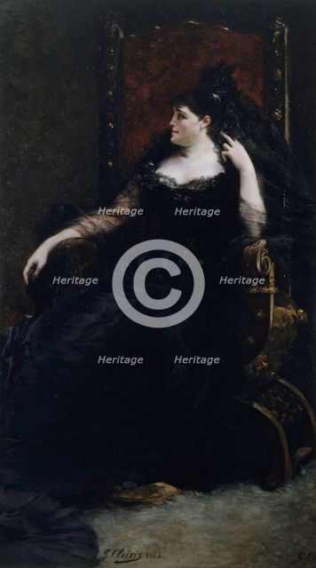 Portrait of the opera singer Gabrielle Krauss (1842-1906), 1883. Creator: Clairin, Georges (1843-1919).
