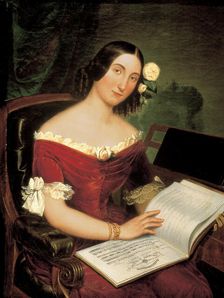 Portrait of the opera singer Giuseppina Strepponi (1815-1897), second wife of Giuseppe Verdi, 1842. Creator: Anonymous