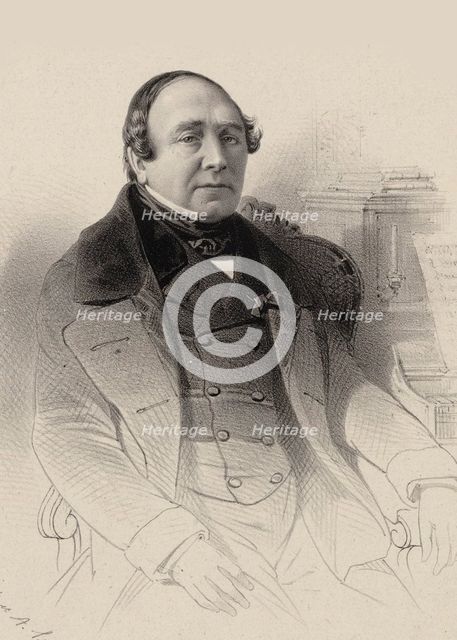 Portrait of the opera singer Louis Antoine Eléonore Ponchard (1787-1866) , 1850. Creator: Aumont, Pierre-Hippolyte (?-1865).
