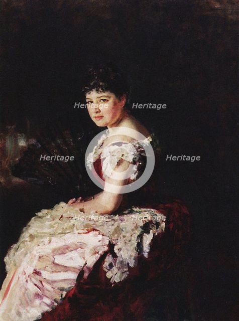 Portrait of the opera singer Maria Klimentova-Muromtseva (1857-1946), 1883.