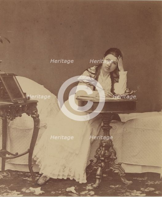 Portrait of the opera singer Maria Klimentova-Muromtseva (1857-1946) as Tatiana in opera Eugene Oneg