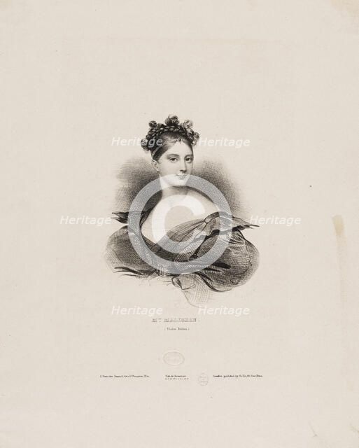 Portrait of the opera singer Maria Malibran (1808-1836), c. 1830. Creator: Devéria, Achille (1800-1857).