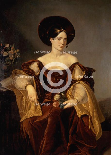 Portrait of the opera singer Maria Malibran (1808-1836), First quarter of 19th cen..
