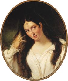Portrait of the opera singer Maria Malibran-Garcia (1808-1836), as Desdemona, 1831. Creator: Bouchot, François (1800-1842)