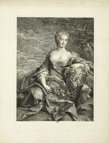 Portrait of the opera singer Marie Pélissier (1707-1749), First third of 18th cen. Creator: Daullé, Jean (1703-1763)