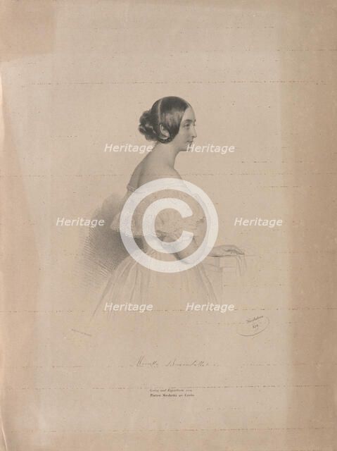 Portrait of the Opera singer Marietta Brambilla (1807-1875), 1839. Creator: Kriehuber, Josef (1800-1876).