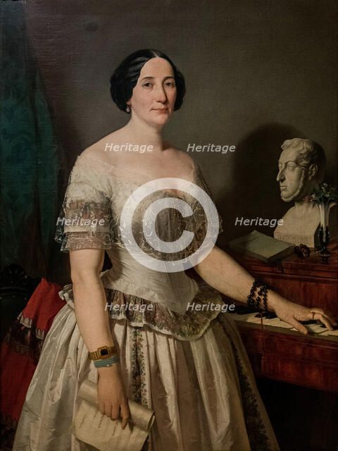 Portrait of the Opera singer Marietta Brambilla (1807-1875), 1854-1855. Creator: Caimi, Antonio (1811-1878).