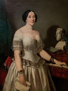 Portrait of the Opera singer Marietta Brambilla (1807-1875), 1854-1855. Creator: Caimi, Antonio (1811-1878)