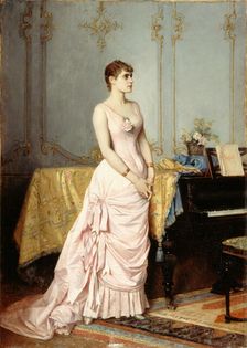 Portrait of the opera singer Rose Caron (1857-1890), c. 1880. Creator: Toulmouche, Auguste (1829-1890)