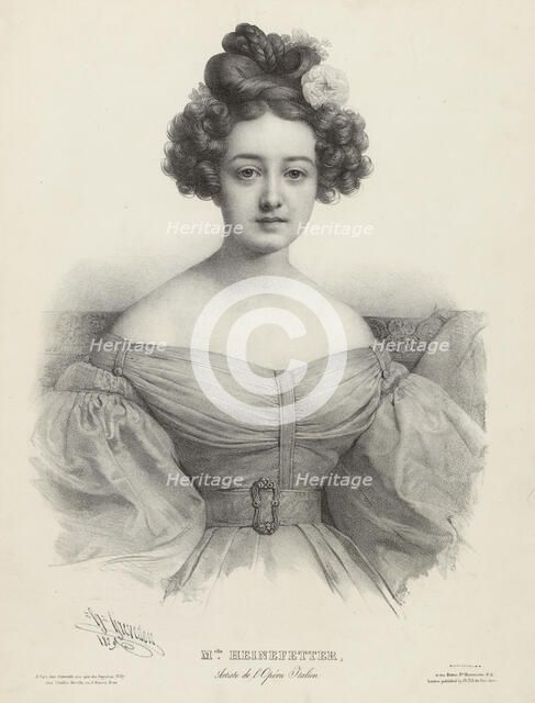 Portrait of the opera singer Sabine Heinefetter (1809-1872), 1829. Creator: Grevedon, Pierre Louis Henri (1776-1860).