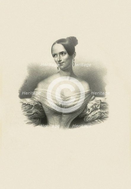 Portrait of the opera soprano Sophie Löwe (1812-1866), c. 1840.