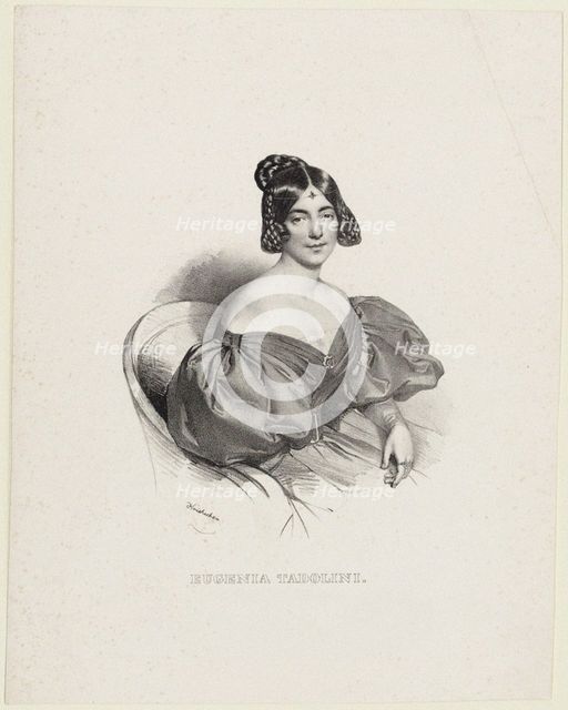 Portrait of the operatic soprano Eugenia Tadolini, née Savorani (1809-1872), 1830s.