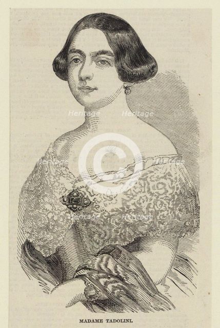 Portrait of the operatic soprano Eugenia Tadolini, née Savorani (1809-1872), 1848.