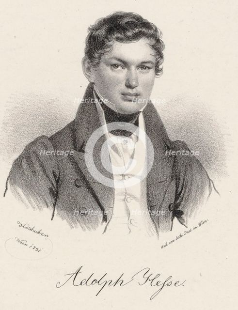 Portrait of the organist and composer Adolph Friedrich Hesse (1809-1863) , 1831.