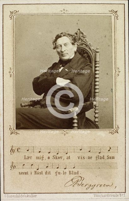 Portrait of the organist and composer Andreas Peter Berggreen (1801-1880). Creator: Rosenkilde, George Henricus (1814-1891).