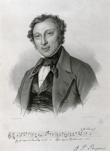 Portrait of the organist and composer Andreas Peter Berggreen (1801-1880), c. 1837. Creator: Baerentzen, Emilius Ditlev (1799-1868)