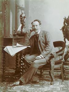 Portrait of the organist and composer Fernand de La Tombelle (1854-1928), 1890. Creator: Photo studio E. Dorsène, Périgueux