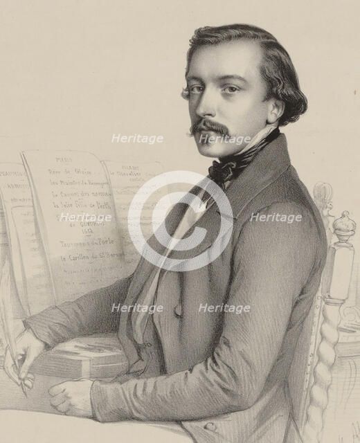 Portrait of the organist and composer Henri Duvernoy (1820-1906), 1852. Creator: Alophe, Marie-Alexandre Menut (1812-1883).