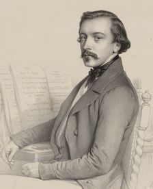 Portrait of the organist and composer Henri Duvernoy (1820-1906), 1852. Creator: Alophe, Marie-Alexandre Menut (1812-1883)