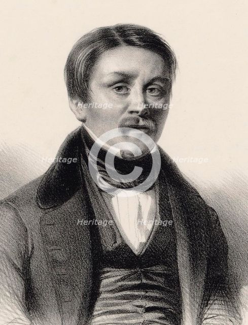 Portrait of the organist and composer Hippolyte Monpou (1804-1841) , 1840. Creator: Benjamin (Joseph Germain Mathieu Roubaud) (1811-1847).