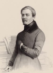 Portrait of the organist and composer Hippolyte Monpou (1804-1841) , 1841. Creator: Alophe, Marie-Alexandre Menut (1812-1883)