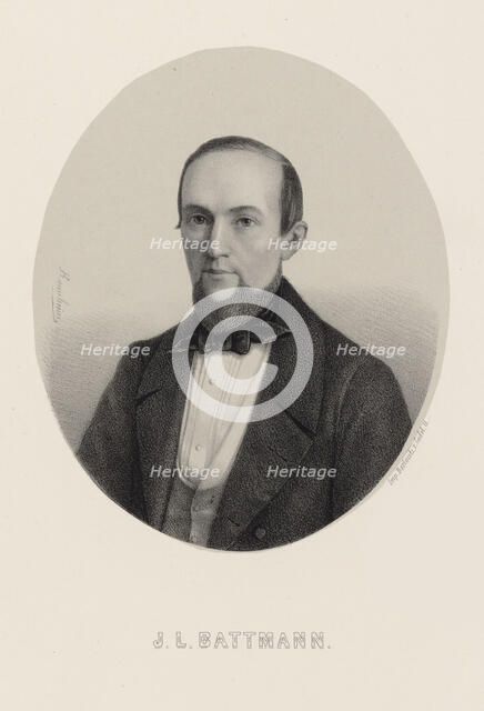 Portrait of the organist and composer Jacques-Louis Battmann (1818-1886), 1850. Creator: Raunheim, Hermann (1817-1895).