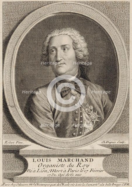 Portrait of the organist and composer Louis Marchand (1669-1732), First third of 18th cen. Creator: Dupuis, Charles (1685-1742).