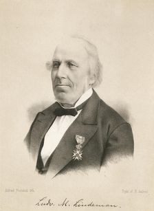 Portrait of the organist and composer Ludvig Mathias Lindeman (1812-1887). Creator: Fosterud, Alfred (active Second Half of the 19th cen.)