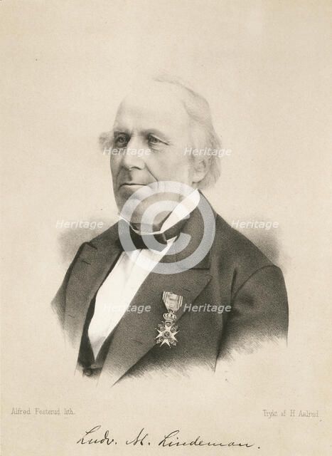 Portrait of the organist and composer Ludvig Mathias Lindeman (1812-1887). Creator: Fosterud, Alfred (active Second Half of the 19th cen.).