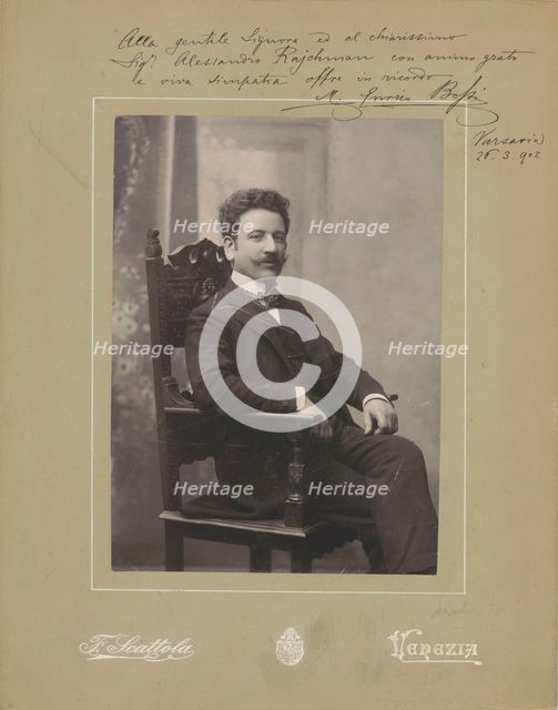 Portrait of the organist and composer Marco Enrico Bossi (1861-1925) , c. 1900. Creator: Photo studio Francesco Scattola, Venezia  .