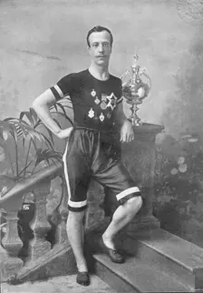 Portrait of the athlete WJ Fowler, 1896. Creator: Symmons & Thiele