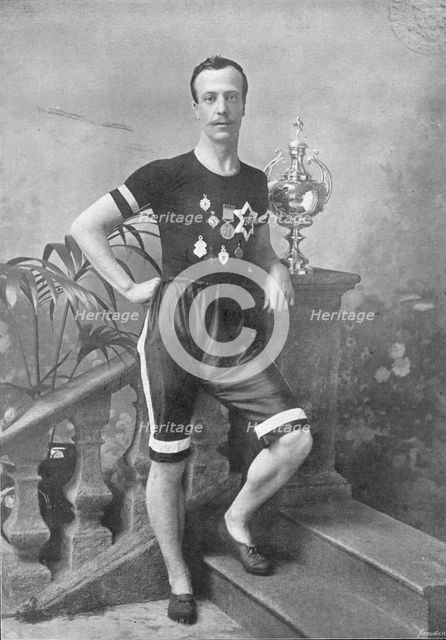 Portrait of the athlete WJ Fowler, 1896. Creator: Symmons & Thiele.