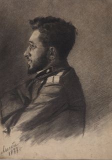 Portrait of the author Vsevolod Mikhailovich Garshin (1855-1888), 1877
