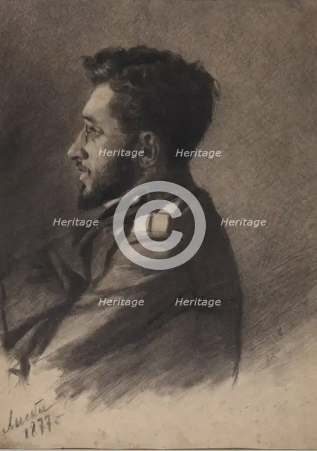 Portrait of the author Vsevolod Mikhailovich Garshin (1855-1888), 1877.